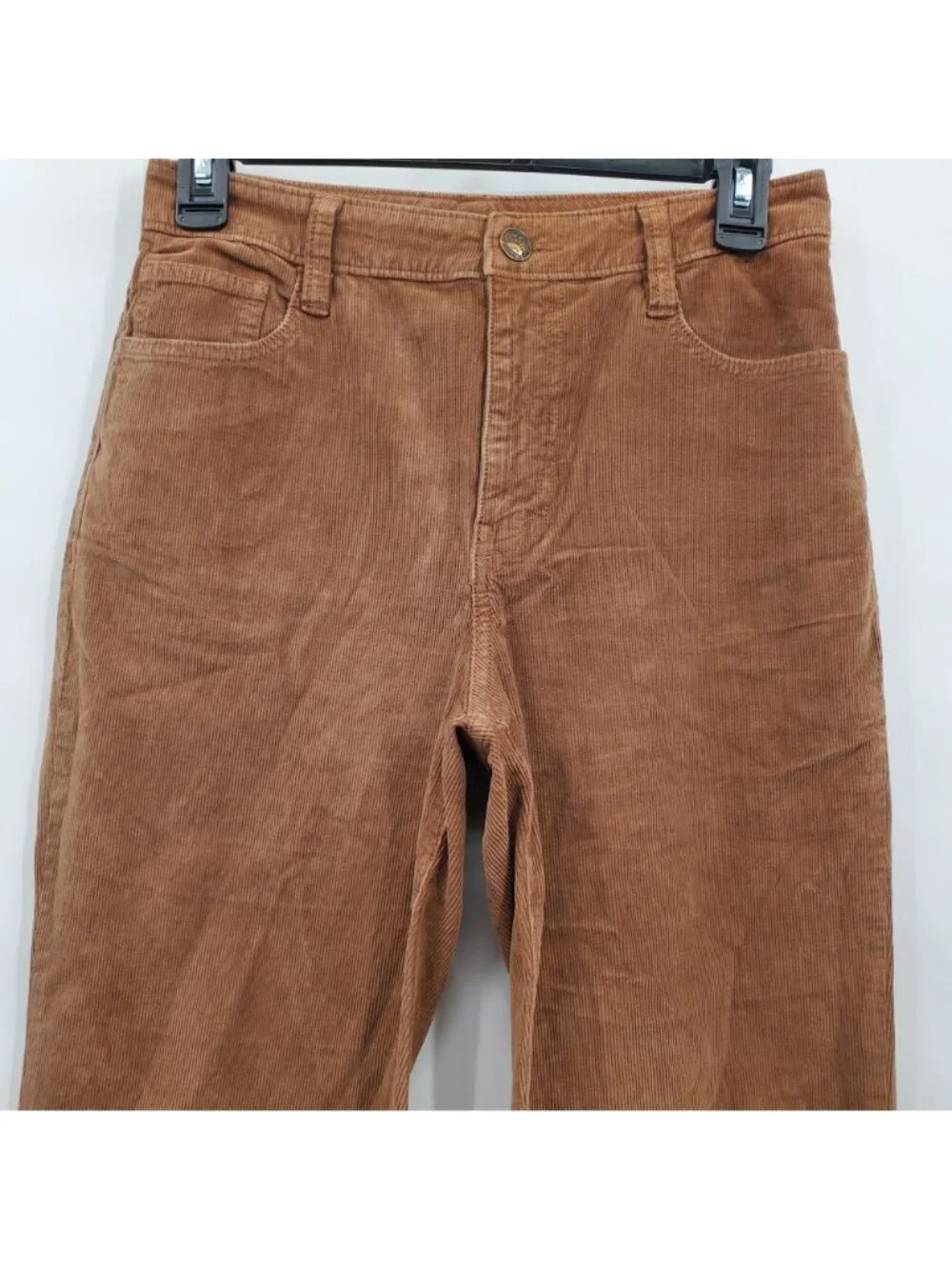 Faherty Regular Fit Textured Corduroy Pants Women Size 27 NWOT Brown High Rise